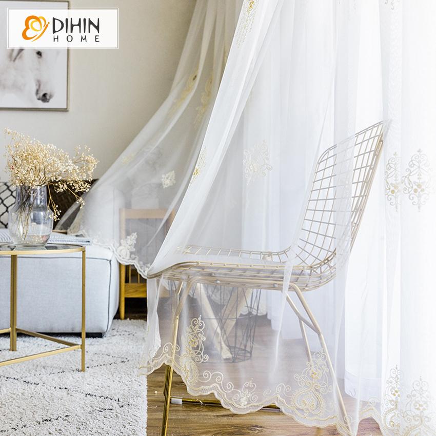 DIHIN HOME Modern Jacquard Window Screening ,Sheer Curtain, Grommet Window Curtain for Living Room ,52x63-inch,1 Panel Roman Shades Curtains Window Blinds custom curtains blackout curtains curtains for living room sheer curtains curtain fabric linen curtains kitchen curtains velvet curtains pinch pleat curtains bay window curtains outdoor curtains pleated curtains floral curtains dining room curtains kitchen valances drapes for bedroom patio curtains nursery curtains grommet curtains