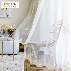 DIHIN HOME Modern Jacquard Window Screening ,Sheer Curtain, Grommet Window Curtain for Living Room ,52x63-inch,1 Panel Roman Shades Curtains Window Blinds custom curtains blackout curtains curtains for living room sheer curtains curtain fabric linen curtains kitchen curtains velvet curtains pinch pleat curtains bay window curtains outdoor curtains pleated curtains floral curtains dining room curtains kitchen valances drapes for bedroom patio curtains nursery curtains grommet curtains