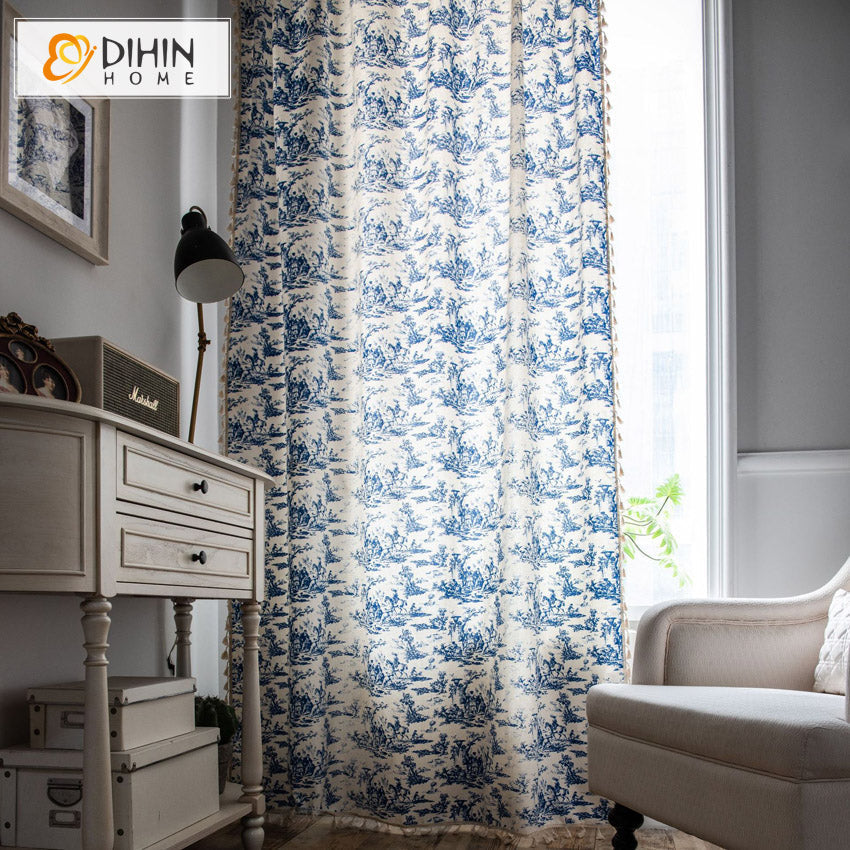 DIHIN HOME Modern Landscape Painting Printed,Blackout Grommet Window Curtain for Living Room ,52x63-inch,1 Panel Roman Shades Curtains Window Blinds custom curtains blackout curtains curtains for living room sheer curtains curtain fabric linen curtains kitchen curtains velvet curtains pinch pleat curtains bay window curtains outdoor curtains pleated curtains floral curtains dining room curtains kitchen valances drapes for bedroom patio curtains nursery curtains grommet curtains
