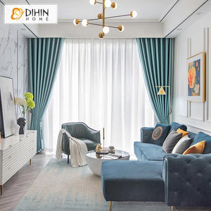 DIHIN HOME Modern Light Blue Color,Blackout Grommet Window Curtain for Living Room ,52x63-inch,1 Panel Roman Shades Curtains Window Blinds custom curtains blackout curtains curtains for living room sheer curtains curtain fabric linen curtains kitchen curtains velvet curtains pinch pleat curtains bay window curtains outdoor curtains pleated curtains floral curtains dining room curtains kitchen valances drapes for bedroom patio curtains nursery curtains grommet curtains