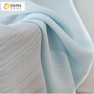 DIHIN HOME Modern Light Blue Color Sheer Curtain, Grommet Window Curtain for Living Room ,52x63-inch,1 Panelriped Roman Shades Curtains Window Blinds custom curtains blackout curtains curtains for living room sheer curtains curtain fabric linen curtains kitchen curtains velvet curtains pinch pleat curtains bay window curtains outdoor curtains pleated curtains floral curtains dining room curtains kitchen valances drapes for bedroom patio curtains nursery curtains grommet curtains