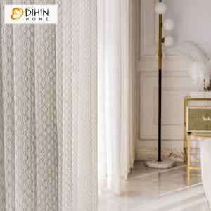 DIHIN HOME Modern Linen Color Circles Pattern Sheer Curtain,Grommet Window Curtain for Living Room ,52x63-inch,1 Panel Roman Shades Curtains Window Blinds custom curtains blackout curtains curtains for living room sheer curtains curtain fabric linen curtains kitchen curtains velvet curtains pinch pleat curtains bay window curtains outdoor curtains pleated curtains floral curtains dining room curtains kitchen valances drapes for bedroom patio curtains nursery curtains grommet curtains