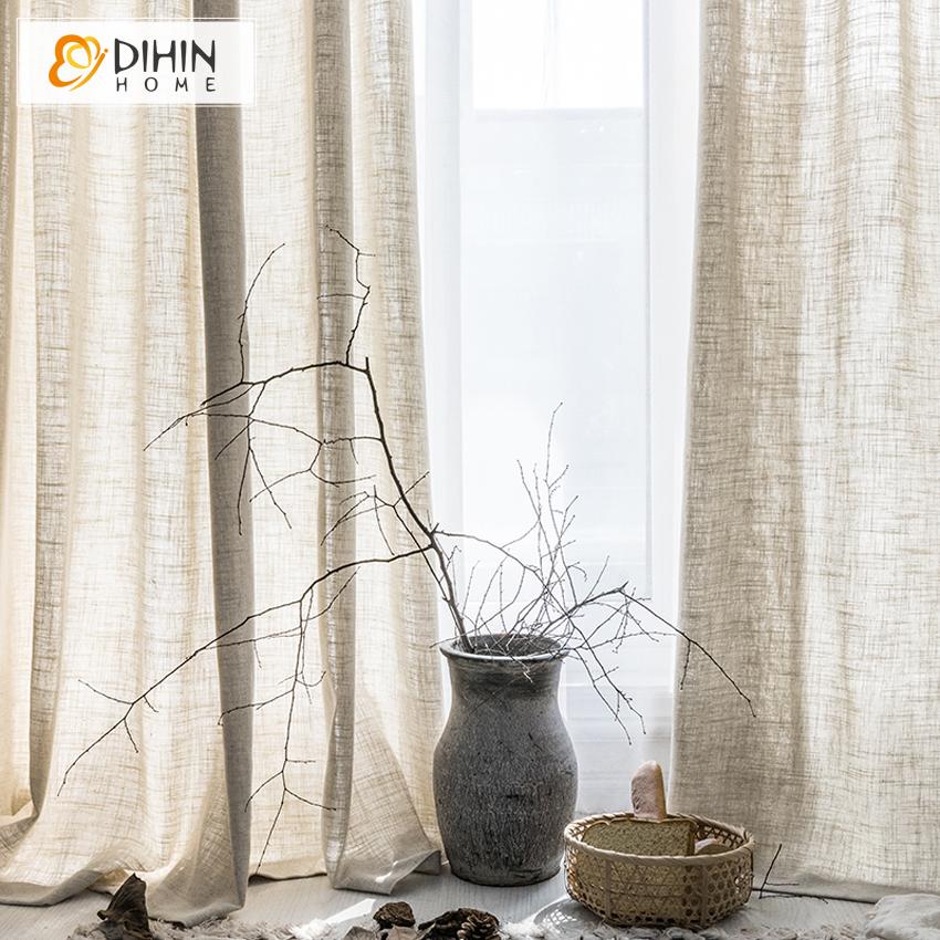 DIHIN HOME Modern Linen Color,Sheer Curtain,Grommet Window Curtain for Living Room ,52x63-inch,1 Panel Roman Shades Curtains Window Blinds custom curtains blackout curtains curtains for living room sheer curtains curtain fabric linen curtains kitchen curtains velvet curtains pinch pleat curtains bay window curtains outdoor curtains pleated curtains floral curtains dining room curtains kitchen valances drapes for bedroom patio curtains nursery curtains grommet curtains
