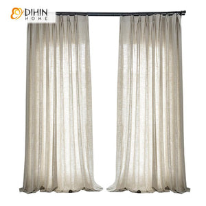 DIHIN HOME Modern Linen Color,Sheer Curtain,Grommet Window Curtain for Living Room ,52x63-inch,1 Panel Roman Shades Curtains Window Blinds custom curtains blackout curtains curtains for living room sheer curtains curtain fabric linen curtains kitchen curtains velvet curtains pinch pleat curtains bay window curtains outdoor curtains pleated curtains floral curtains dining room curtains kitchen valances drapes for bedroom patio curtains nursery curtains grommet curtains