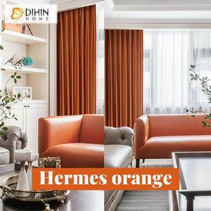 DIHIN HOME Modern Luxurious Orange Color Neat Printed ,Blackout Grommet Window Curtain for Living Room ,52x63-inch,1 Panel Roman Shades Curtains Window Blinds custom curtains blackout curtains curtains for living room sheer curtains curtain fabric linen curtains kitchen curtains velvet curtains pinch pleat curtains bay window curtains outdoor curtains pleated curtains floral curtains dining room curtains kitchen valances drapes for bedroom patio curtains nursery curtains grommet curtains