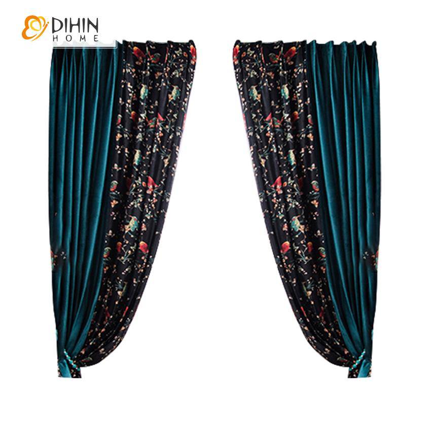 DIHIN HOME Modern Luxury Birds High Quality Printed Curtains,Blackout Grommet Window Curtain for Living Room ,52x63-inch,1 Panel Roman Shades Curtains Window Blinds custom curtains blackout curtains curtains for living room sheer curtains curtain fabric linen curtains kitchen curtains velvet curtains pinch pleat curtains bay window curtains outdoor curtains pleated curtains floral curtains dining room curtains kitchen valances drapes for bedroom patio curtains nursery curtains grommet curtains
