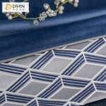 DIHIN HOME Modern Luxury Blue Velvet Geometry Jacquard,Blackout Grommet Window Curtain for Living Room ,52x63-inch,1 Panel Roman Shades Curtains Window Blinds custom curtains blackout curtains curtains for living room sheer curtains curtain fabric linen curtains kitchen curtains velvet curtains pinch pleat curtains bay window curtains outdoor curtains pleated curtains floral curtains dining room curtains kitchen valances drapes for bedroom patio curtains nursery curtains grommet curtains