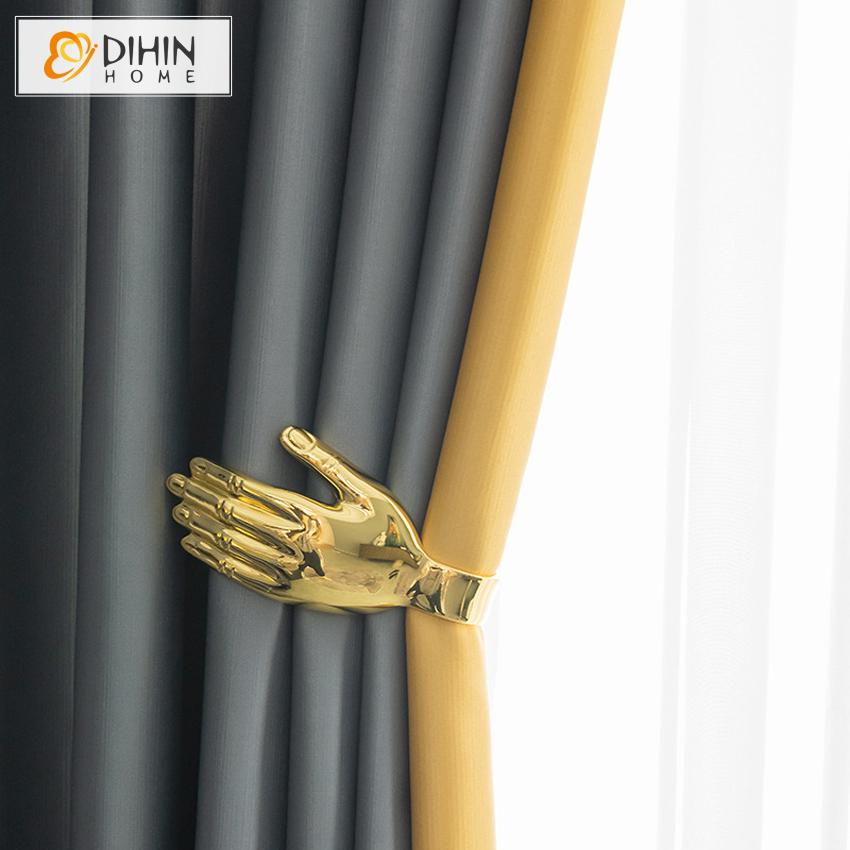 DIHIN HOME Modern Luxury Grey and Yellow Color Printed,Blackout Grommet Window Curtain for Living Room ,52x63-inch,1 Panel Roman Shades Curtains Window Blinds custom curtains blackout curtains curtains for living room sheer curtains curtain fabric linen curtains kitchen curtains velvet curtains pinch pleat curtains bay window curtains outdoor curtains pleated curtains floral curtains dining room curtains kitchen valances drapes for bedroom patio curtains nursery curtains grommet curtains