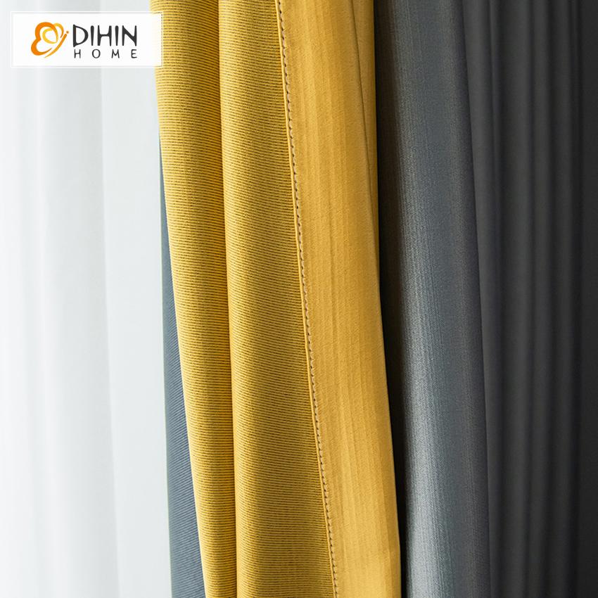 DIHIN HOME Modern Luxury Grey and Yellow Color Printed,Blackout Grommet Window Curtain for Living Room ,52x63-inch,1 Panel Roman Shades Curtains Window Blinds custom curtains blackout curtains curtains for living room sheer curtains curtain fabric linen curtains kitchen curtains velvet curtains pinch pleat curtains bay window curtains outdoor curtains pleated curtains floral curtains dining room curtains kitchen valances drapes for bedroom patio curtains nursery curtains grommet curtains