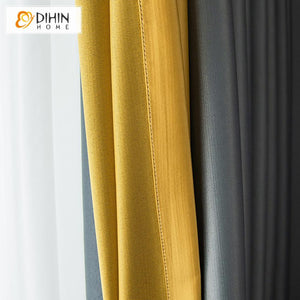 DIHIN HOME Modern Luxury Grey and Yellow Color Printed,Blackout Grommet Window Curtain for Living Room ,52x63-inch,1 Panel Roman Shades Curtains Window Blinds custom curtains blackout curtains curtains for living room sheer curtains curtain fabric linen curtains kitchen curtains velvet curtains pinch pleat curtains bay window curtains outdoor curtains pleated curtains floral curtains dining room curtains kitchen valances drapes for bedroom patio curtains nursery curtains grommet curtains