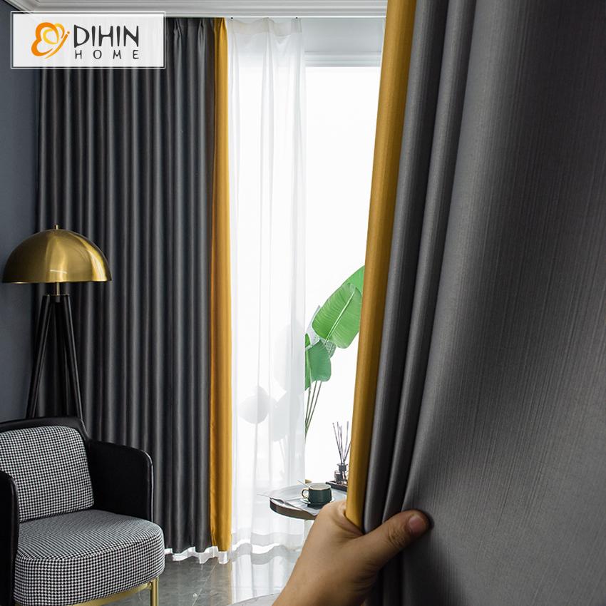 DIHIN HOME Modern Luxury Grey and Yellow Color Printed,Blackout Grommet Window Curtain for Living Room ,52x63-inch,1 Panel Roman Shades Curtains Window Blinds custom curtains blackout curtains curtains for living room sheer curtains curtain fabric linen curtains kitchen curtains velvet curtains pinch pleat curtains bay window curtains outdoor curtains pleated curtains floral curtains dining room curtains kitchen valances drapes for bedroom patio curtains nursery curtains grommet curtains