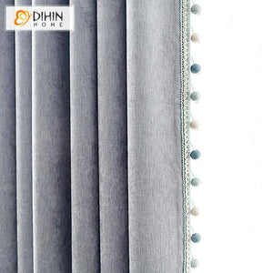 DIHIN HOME Modern Luxury Thick Fabric GreyCurtains With Bead,Blackout Grommet Window Curtain for Living Room ,52x63-inch,1 Panel Roman Shades Curtains Window Blinds custom curtains blackout curtains curtains for living room sheer curtains curtain fabric linen curtains kitchen curtains velvet curtains pinch pleat curtains bay window curtains outdoor curtains pleated curtains floral curtains dining room curtains kitchen valances drapes for bedroom patio curtains nursery curtains grommet curtains