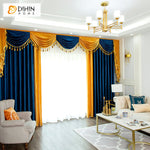 DIHIN HOME Modern Luxury Velvet Blue and Yellow Customized Valance,Blackout Curtains Grommet Window Curtain for Living Room ,52x84-inch,1 Panel Roman Shades Curtains Window Blinds custom curtains blackout curtains curtains for living room sheer curtains curtain fabric linen curtains kitchen curtains velvet curtains pinch pleat curtains bay window curtains outdoor curtains pleated curtains floral curtains dining room curtains kitchen valances drapes for bedroom patio curtains nursery curtains grommet curtain