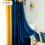 DIHIN HOME Modern Luxury Velvet Blue and Yellow Customized Valance,Blackout Curtains Grommet Window Curtain for Living Room ,52x84-inch,1 Panel Roman Shades Curtains Window Blinds custom curtains blackout curtains curtains for living room sheer curtains curtain fabric linen curtains kitchen curtains velvet curtains pinch pleat curtains bay window curtains outdoor curtains pleated curtains floral curtains dining room curtains kitchen valances drapes for bedroom patio curtains nursery curtains grommet curtain