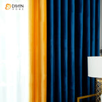 DIHIN HOME Modern Luxury Velvet Blue and Yellow Customized Valance,Blackout Curtains Grommet Window Curtain for Living Room ,52x84-inch,1 Panel Roman Shades Curtains Window Blinds custom curtains blackout curtains curtains for living room sheer curtains curtain fabric linen curtains kitchen curtains velvet curtains pinch pleat curtains bay window curtains outdoor curtains pleated curtains floral curtains dining room curtains kitchen valances drapes for bedroom patio curtains nursery curtains grommet curtain