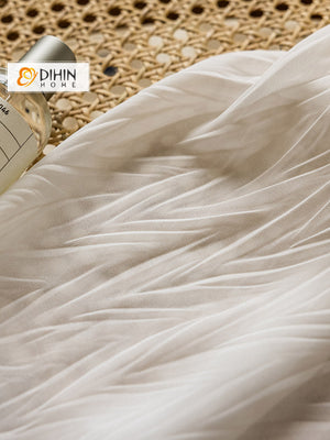 DIHIN HOME Modern Luxury Waves Pattern White Color,Grommet Window Sheer Curtain for Living Room ,52x63-inch,1 Panel Roman Shades Curtains Window Blinds custom curtains blackout curtains curtains for living room sheer curtains curtain fabric linen curtains kitchen curtains velvet curtains pinch pleat curtains bay window curtains outdoor curtains pleated curtains floral curtains dining room curtains kitchen valances drapes for bedroom patio curtains nursery curtains grommet curtains