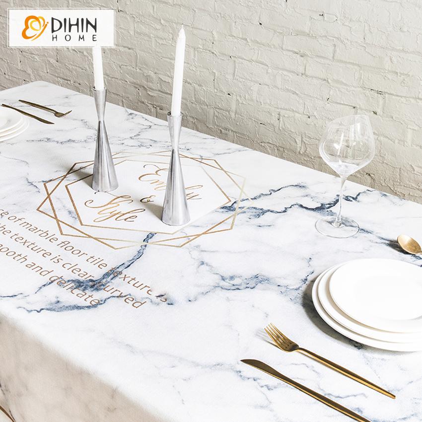 DIHIN HOME Modern Marbling Printed Tablecloth For Rectangle Tables,Custom Washed Linen Tablecloth,Handmade Rectangle Table Cover Roman Shades Curtains Window Blinds custom curtains blackout curtains curtains for living room sheer curtains curtain fabric linen curtains kitchen curtains velvet curtains pinch pleat curtains bay window curtains outdoor curtains pleated curtains floral curtains dining room curtains kitchen valances drapes for bedroom patio curtains nursery curtains grommet curtains