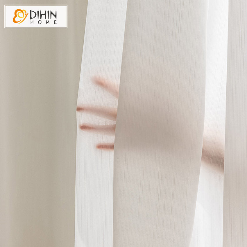 DIHIN HOME Modern Minimalist Pinstripes Cotton Linen White Color,Grommet Window Sheer Curtain for Living Room ,52x63-inch,1 Panel Roman Shades Curtains Window Blinds custom curtains blackout curtains curtains for living room sheer curtains curtain fabric linen curtains kitchen curtains velvet curtains pinch pleat curtains bay window curtains outdoor curtains pleated curtains floral curtains dining room curtains kitchen valances drapes for bedroom patio curtains nursery curtains grommet curtains