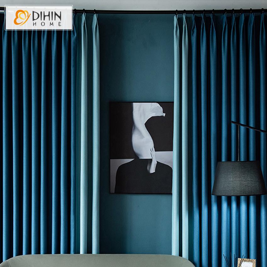 DIHIN HOME Modern Minimalist Style Blue Fishbone Pattern Printed,Blackout Grommet Window Curtain for Living Room ,52x63-inch,1 Panel Roman Shades Curtains Window Blinds custom curtains blackout curtains curtains for living room sheer curtains curtain fabric linen curtains kitchen curtains velvet curtains pinch pleat curtains bay window curtains outdoor curtains pleated curtains floral curtains dining room curtains kitchen valances drapes for bedroom patio curtains nursery curtains grommet curtains
