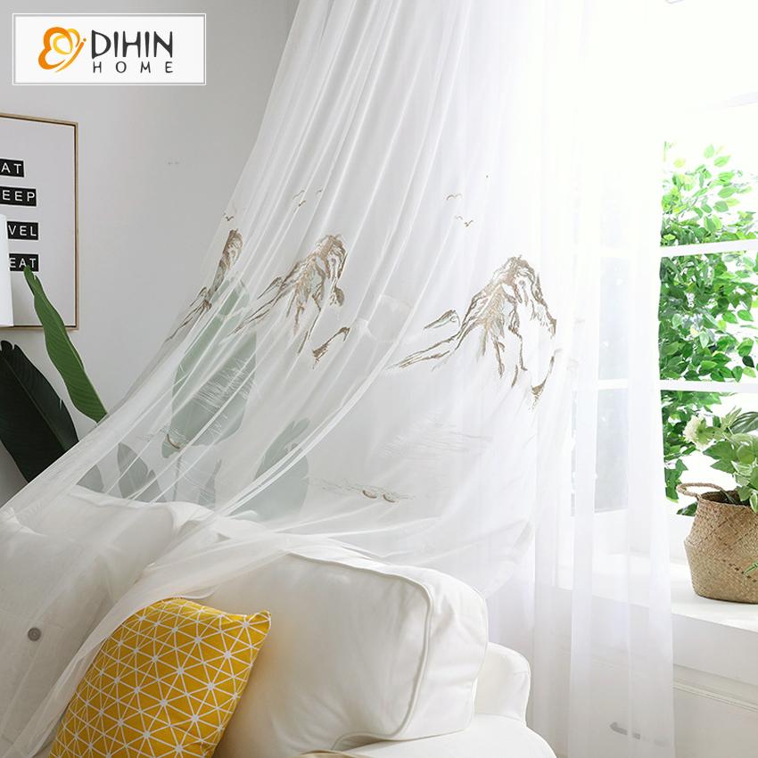 DIHIN HOME Modern Mountain Peak Sheer Curtain, Grommet Window Curtain for Living Room ,52x63-inch,1 Panel Roman Shades Curtains Window Blinds custom curtains blackout curtains curtains for living room sheer curtains curtain fabric linen curtains kitchen curtains velvet curtains pinch pleat curtains bay window curtains outdoor curtains pleated curtains floral curtains dining room curtains kitchen valances drapes for bedroom patio curtains nursery curtains grommet curtains