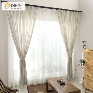DIHIN HOME Modern Natural Linen Fabric Striped Curtains,Blackout Grommet Window Curtain for Living Room ,52x63-inch,1 Panel Roman Shades Curtains Window Blinds custom curtains blackout curtains curtains for living room sheer curtains curtain fabric linen curtains kitchen curtains velvet curtains pinch pleat curtains bay window curtains outdoor curtains pleated curtains floral curtains dining room curtains kitchen valances drapes for bedroom patio curtains nursery curtains grommet curtains