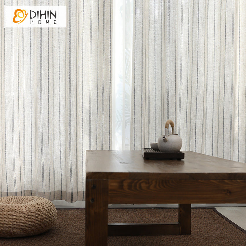 DIHIN HOME Modern Natural Linen Fabric Striped Curtains,Blackout Grommet Window Curtain for Living Room ,52x63-inch,1 Panel Roman Shades Curtains Window Blinds custom curtains blackout curtains curtains for living room sheer curtains curtain fabric linen curtains kitchen curtains velvet curtains pinch pleat curtains bay window curtains outdoor curtains pleated curtains floral curtains dining room curtains kitchen valances drapes for bedroom patio curtains nursery curtains grommet curtains