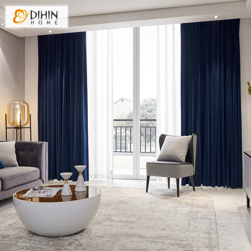 DIHIN HOME Modern Navy Blue Color Velvet,Blackout Grommet Window Curtain for Living Room ,52x63-inch,1 Panel Roman Shades Curtains Window Blinds custom curtains blackout curtains curtains for living room sheer curtains curtain fabric linen curtains kitchen curtains velvet curtains pinch pleat curtains bay window curtains outdoor curtains pleated curtains floral curtains dining room curtains kitchen valances drapes for bedroom patio curtains nursery curtains grommet curtains