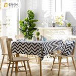 DIHIN HOME Modern Navy Blue Waves Printed Tablecloth For Rectangle Tables,Custom Washed Linen Tablecloth,Handmade Rectangle Table Cover Roman Shades Curtains Window Blinds custom curtains blackout curtains curtains for living room sheer curtains curtain fabric linen curtains kitchen curtains velvet curtains pinch pleat curtains bay window curtains outdoor curtains pleated curtains floral curtains dining room curtains kitchen valances drapes for bedroom patio curtains nursery curtains grommet curtains