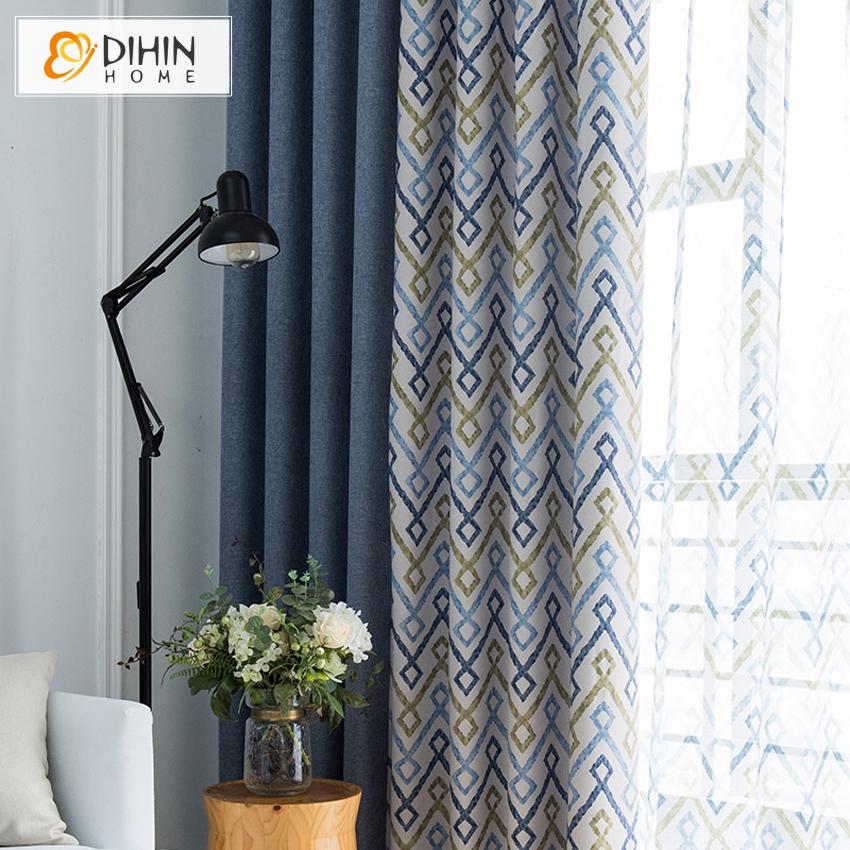 DIHIN HOME Modern Neat Colorful Geometric Printed,Blackout Grommet Window Curtain for Living Room ,52x63-inch,1 Panel Roman Shades Curtains Window Blinds custom curtains blackout curtains curtains for living room sheer curtains curtain fabric linen curtains kitchen curtains velvet curtains pinch pleat curtains bay window curtains outdoor curtains pleated curtains floral curtains dining room curtains kitchen valances drapes for bedroom patio curtains nursery curtains grommet curtains