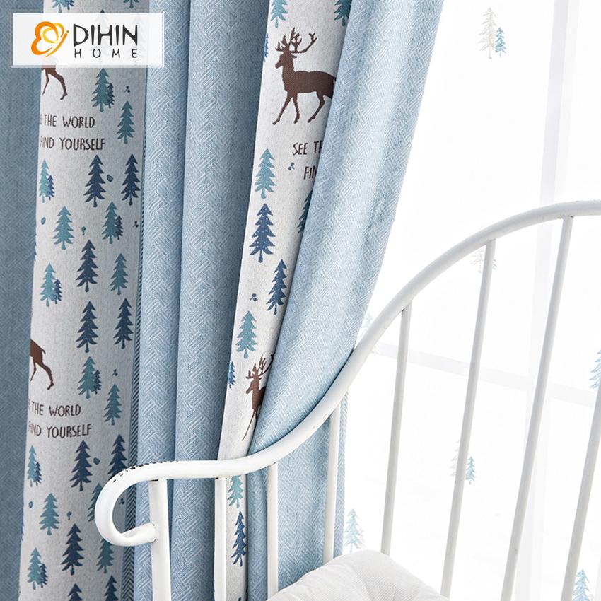 DIHIN HOME Modern Nordic Deer Pattern Curtain,Blackout Curtains Grommet Window Curtain for Living Room ,52x84-inch,1 Panel Roman Shades Curtains Window Blinds custom curtains blackout curtains curtains for living room sheer curtains curtain fabric linen curtains kitchen curtains velvet curtains pinch pleat curtains bay window curtains outdoor curtains pleated curtains floral curtains dining room curtains kitchen valances drapes for bedroom patio curtains nursery curtains grommet curtains