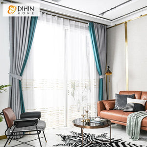 DIHIN HOME Modern Nordic European Style High Quality Spliced Curtains,Blackout Grommet Window Curtain for Living Room ,52x63-inch,1 Panel Roman Shades Curtains Window Blinds custom curtains blackout curtains curtains for living room sheer curtains curtain fabric linen curtains kitchen curtains velvet curtains pinch pleat curtains bay window curtains outdoor curtains pleated curtains floral curtains dining room curtains kitchen valances drapes for bedroom patio curtains nursery curtains grommet curtains