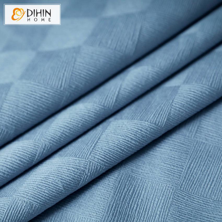 DIHIN HOME Modern Nordic Rhombic Embossing Blue Customized Curtains,Blackout Grommet Window Curtain for Living Room ,52x63-inch,1 Panel Roman Shades Curtains Window Blinds custom curtains blackout curtains curtains for living room sheer curtains curtain fabric linen curtains kitchen curtains velvet curtains pinch pleat curtains bay window curtains outdoor curtains pleated curtains floral curtains dining room curtains kitchen valances drapes for bedroom patio curtains nursery curtains grommet curtains
