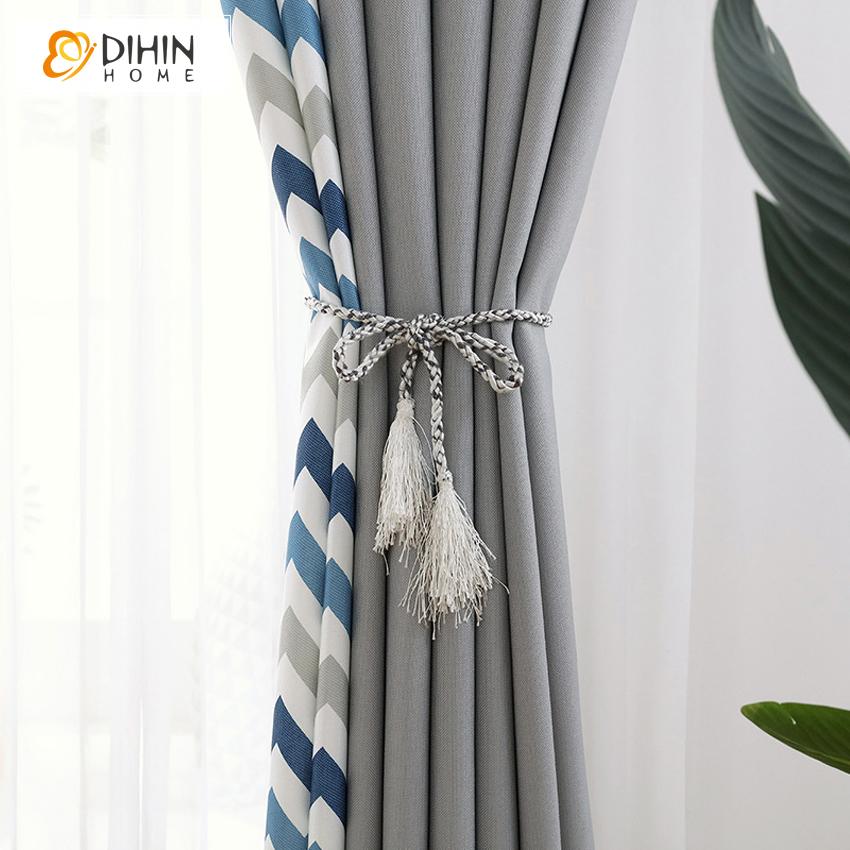 DIHIN HOME Modern Nortic Style Spliced Curtains，Blackout Grommet Window Curtain for Living Room ,52x63-inch,1 Panel Roman Shades Curtains Window Blinds custom curtains blackout curtains curtains for living room sheer curtains curtain fabric linen curtains kitchen curtains velvet curtains pinch pleat curtains bay window curtains outdoor curtains pleated curtains floral curtains dining room curtains kitchen valances drapes for bedroom patio curtains nursery curtains grommet curtains