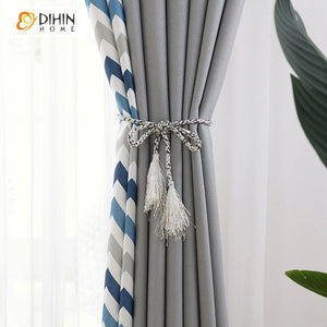 DIHIN HOME Modern Nortic Style Spliced Curtains，Blackout Grommet Window Curtain for Living Room ,52x63-inch,1 Panel Roman Shades Curtains Window Blinds custom curtains blackout curtains curtains for living room sheer curtains curtain fabric linen curtains kitchen curtains velvet curtains pinch pleat curtains bay window curtains outdoor curtains pleated curtains floral curtains dining room curtains kitchen valances drapes for bedroom patio curtains nursery curtains grommet curtains