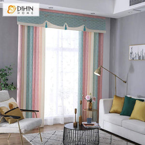 DIHIN HOME Modern Pink Color Striped Valance ,Blackout Curtains Grommet Window Curtain for Living Room ,52x84-inch,1 Panel Roman Shades Curtains Window Blinds custom curtains blackout curtains curtains for living room sheer curtains curtain fabric linen curtains kitchen curtains velvet curtains pinch pleat curtains bay window curtains outdoor curtains pleated curtains floral curtains dining room curtains kitchen valances drapes for bedroom patio curtains nursery curtains grommet curtains