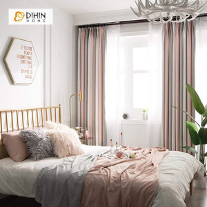 DIHIN HOME Modern Pink Stripes Curtains，Blackout Grommet Window Curtain for Living Room ,52x63-inch,1 Panel Roman Shades Curtains Window Blinds custom curtains blackout curtains curtains for living room sheer curtains curtain fabric linen curtains kitchen curtains velvet curtains pinch pleat curtains bay window curtains outdoor curtains pleated curtains floral curtains dining room curtains kitchen valances drapes for bedroom patio curtains nursery curtains grommet curtains
