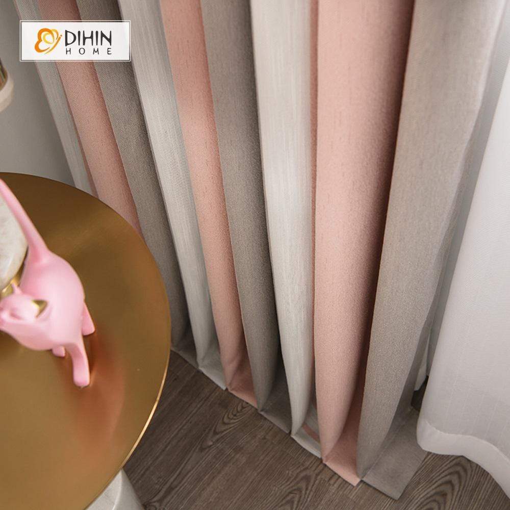 DIHIN HOME Modern Pink Stripes Curtains，Blackout Grommet Window Curtain for Living Room ,52x63-inch,1 Panel Roman Shades Curtains Window Blinds custom curtains blackout curtains curtains for living room sheer curtains curtain fabric linen curtains kitchen curtains velvet curtains pinch pleat curtains bay window curtains outdoor curtains pleated curtains floral curtains dining room curtains kitchen valances drapes for bedroom patio curtains nursery curtains grommet curtains