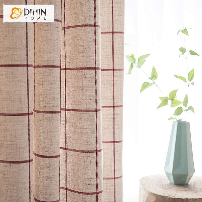 DIHIN HOME Modern Plaid Cotton Linen Curtains,Blackout Grommet Window Curtain for Living Room ,52x63-inch,1 Panel Roman Shades Curtains Window Blinds custom curtains blackout curtains curtains for living room sheer curtains curtain fabric linen curtains kitchen curtains velvet curtains pinch pleat curtains bay window curtains outdoor curtains pleated curtains floral curtains dining room curtains kitchen valances drapes for bedroom patio curtains nursery curtains grommet curtains