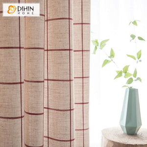 DIHIN HOME Modern Plaid Cotton Linen Curtains,Blackout Grommet Window Curtain for Living Room ,52x63-inch,1 Panel Roman Shades Curtains Window Blinds custom curtains blackout curtains curtains for living room sheer curtains curtain fabric linen curtains kitchen curtains velvet curtains pinch pleat curtains bay window curtains outdoor curtains pleated curtains floral curtains dining room curtains kitchen valances drapes for bedroom patio curtains nursery curtains grommet curtains