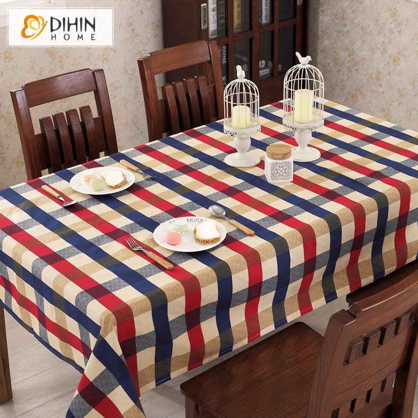 DIHIN HOME Modern Plaid Printed Tablecloth For Rectangle Tables,Custom Washed Linen Tablecloth,Handmade Rectangle Table Cover Roman Shades Curtains Window Blinds custom curtains blackout curtains curtains for living room sheer curtains curtain fabric linen curtains kitchen curtains velvet curtains pinch pleat curtains bay window curtains outdoor curtains pleated curtains floral curtains dining room curtains kitchen valances drapes for bedroom patio curtains nursery curtains grommet curtains