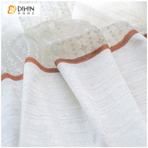 DIHIN HOME Modern Princess Room Cotton Linen Embroidered Sheer Curtains,Grommet Window Curtain for Living Room ,52x63-inch,1 Panel Roman Shades Curtains Window Blinds custom curtains blackout curtains curtains for living room sheer curtains curtain fabric linen curtains kitchen curtains velvet curtains pinch pleat curtains bay window curtains outdoor curtains pleated curtains floral curtains dining room curtains kitchen valances drapes for bedroom patio curtains nursery curtains grommet curtains