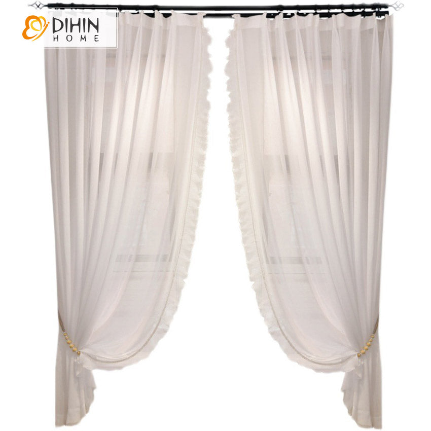 DIHIN HOME Modern Princess Room White Color,Sheer Curtain, Grommet Window Curtain for Living Room ,52x63-inch,1 Panel Roman Shades Curtains Window Blinds custom curtains blackout curtains curtains for living room sheer curtains curtain fabric linen curtains kitchen curtains velvet curtains pinch pleat curtains bay window curtains outdoor curtains pleated curtains floral curtains dining room curtains kitchen valances drapes for bedroom patio curtains nursery curtains grommet curtains