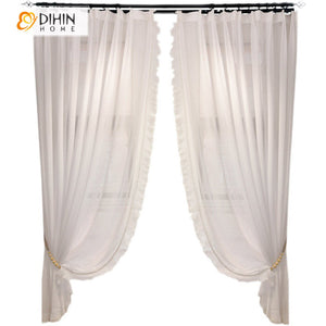 DIHIN HOME Modern Princess Room White Color,Sheer Curtain, Grommet Window Curtain for Living Room ,52x63-inch,1 Panel Roman Shades Curtains Window Blinds custom curtains blackout curtains curtains for living room sheer curtains curtain fabric linen curtains kitchen curtains velvet curtains pinch pleat curtains bay window curtains outdoor curtains pleated curtains floral curtains dining room curtains kitchen valances drapes for bedroom patio curtains nursery curtains grommet curtains