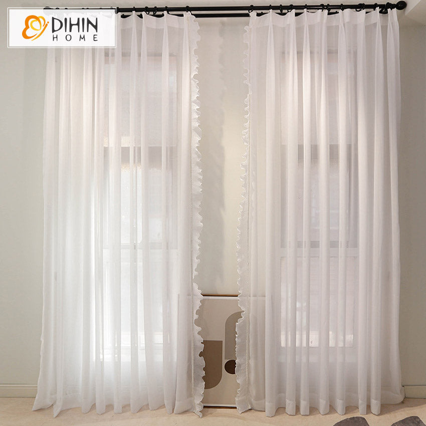 DIHIN HOME Modern Princess Room White Color,Sheer Curtain, Grommet Window Curtain for Living Room ,52x63-inch,1 Panel Roman Shades Curtains Window Blinds custom curtains blackout curtains curtains for living room sheer curtains curtain fabric linen curtains kitchen curtains velvet curtains pinch pleat curtains bay window curtains outdoor curtains pleated curtains floral curtains dining room curtains kitchen valances drapes for bedroom patio curtains nursery curtains grommet curtains