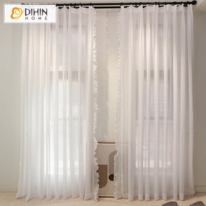 DIHIN HOME Modern Princess Room White Color,Sheer Curtain, Grommet Window Curtain for Living Room ,52x63-inch,1 Panel Roman Shades Curtains Window Blinds custom curtains blackout curtains curtains for living room sheer curtains curtain fabric linen curtains kitchen curtains velvet curtains pinch pleat curtains bay window curtains outdoor curtains pleated curtains floral curtains dining room curtains kitchen valances drapes for bedroom patio curtains nursery curtains grommet curtains