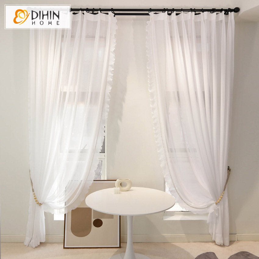 DIHIN HOME Modern Princess Room White Color,Sheer Curtain, Grommet Window Curtain for Living Room ,52x63-inch,1 Panel Roman Shades Curtains Window Blinds custom curtains blackout curtains curtains for living room sheer curtains curtain fabric linen curtains kitchen curtains velvet curtains pinch pleat curtains bay window curtains outdoor curtains pleated curtains floral curtains dining room curtains kitchen valances drapes for bedroom patio curtains nursery curtains grommet curtains