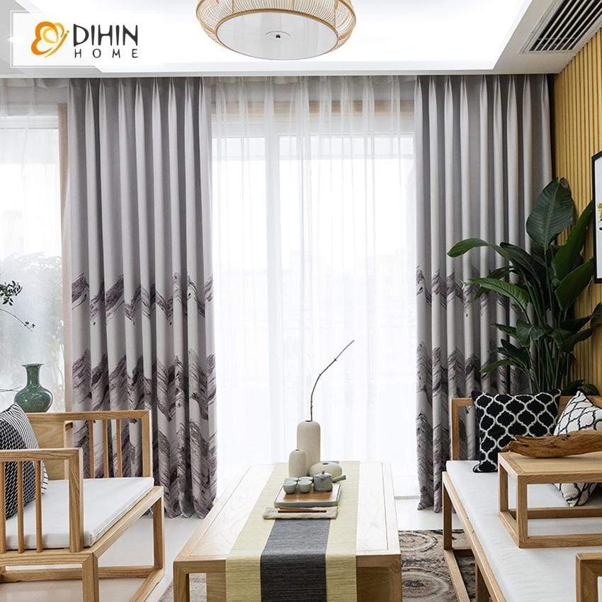 DIHIN HOME Modern Printed Curtain ,Cotton Linen ,Blackout Grommet Window Curtain for Living Room ,52x63-inch,1 Panel Roman Shades Curtains Window Blinds custom curtains blackout curtains curtains for living room sheer curtains curtain fabric linen curtains kitchen curtains velvet curtains pinch pleat curtains bay window curtains outdoor curtains pleated curtains floral curtains dining room curtains kitchen valances drapes for bedroom patio curtains nursery curtains grommet curtains