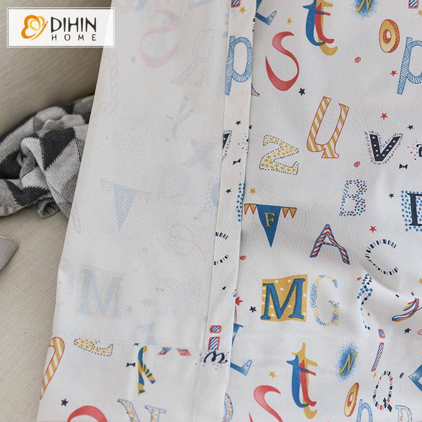 DIHIN HOME Modern Printing Alphabet Blackout Curtains ,Blackout Grommet Window Curtain for Living Room ,52x63-inch,1 Panel Roman Shades Curtains Window Blinds custom curtains blackout curtains curtains for living room sheer curtains curtain fabric linen curtains kitchen curtains velvet curtains pinch pleat curtains bay window curtains outdoor curtains pleated curtains floral curtains dining room curtains kitchen valances drapes for bedroom patio curtains nursery curtains grommet curtains