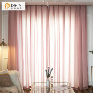 DIHIN HOME Modern Pure Pink Sheer Curtains,Half Blackout Grommet Window Curtain for Living Room ,52x63-inch,1 Panel Roman Shades Curtains Window Blinds custom curtains blackout curtains curtains for living room sheer curtains curtain fabric linen curtains kitchen curtains velvet curtains pinch pleat curtains bay window curtains outdoor curtains pleated curtains floral curtains dining room curtains kitchen valances drapes for bedroom patio curtains nursery curtains grommet curtains