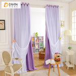 DIHIN HOME Modern Purple Color Customized Curtains With White Sheer Curtain Totgether,Blackout Grommet Window Curtain for Living Room ,52x63-inch,1 Panel Roman Shades Window Curtains Curtains Window Blinds Curtains Drapes linen drapery curtains and drapes windows drapes custom curtains blackout curtains curtains for living room window shades sheer curtains curtain fabric window treatments custom drapery